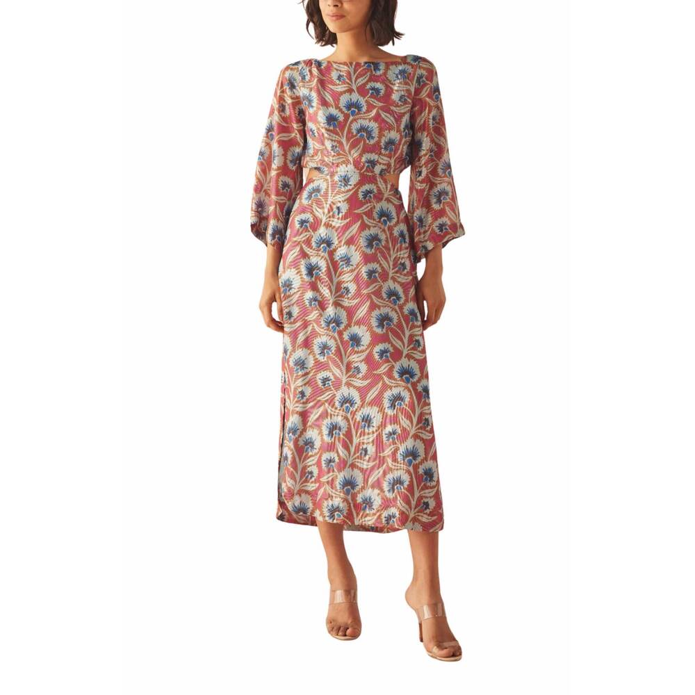 NEW OMIKA peyton midi dress in everyly currant